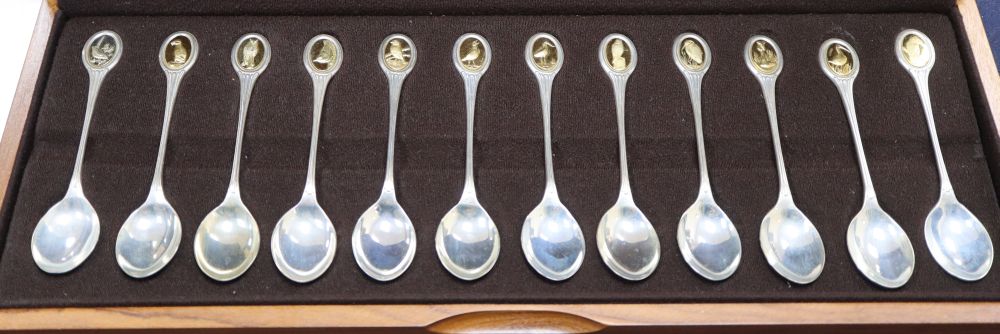 The Royal Society for the Protection of Birds Spoon Collection (12) and The Sovereign Queens Spoon Collection (6),